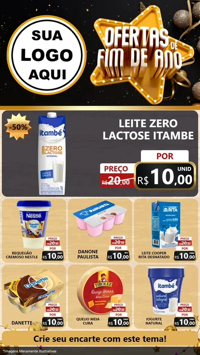 Modelo de Rede Social para Stories com o tema Ofertas de Fim de Ano para Frios e Laticínios