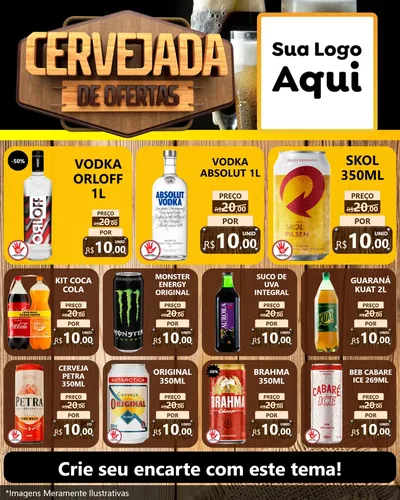 Modelo de Rede Social para Feed Instagram com o tema Cervejada de Ofertas para Distribuidora de bebidas