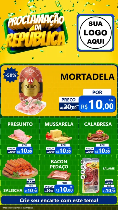 Modelo de Rede Social para Stories com o tema Proclamação da República para Frios e Laticínios