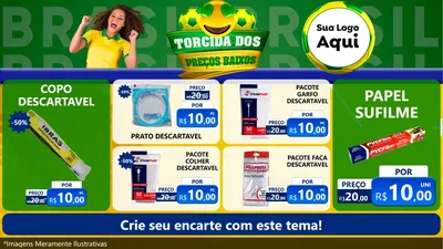Modelo de TV para TV Horizontal com o tema Torcida dos Preços Baixos - Copa para Embalagens