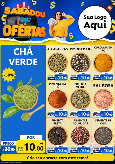Modelo de Encarte para Encarte A4 Vertical com o tema Sabadou de Ofertas para Produtos Naturais