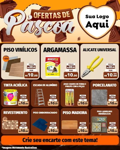 Modelo de Rede Social para Feed Instagram com o tema Ofertas de Páscoa para Material para Construção