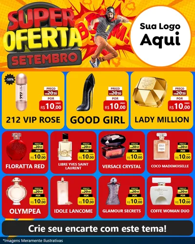 Modelo de Rede Social para Feed Instagram com o tema Super Oferta Setembro para Perfumes