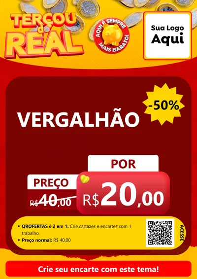 Modelo de Cartaz para Cartaz A4 Vertical com o tema Terçou do Real para Ferragens