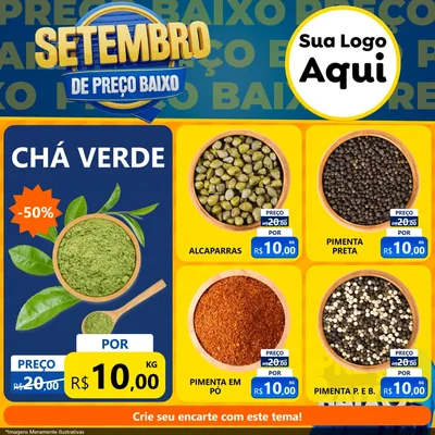 Modelo de Rede Social para Feed Facebook com o tema Setembro De Preço Baixo para Produtos Naturais
