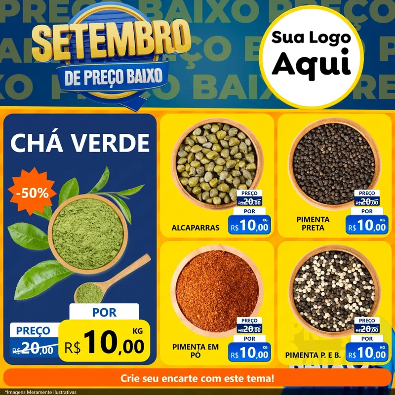 Modelo de Rede Social para Feed Facebook com o tema Setembro De Preço Baixo para Produtos Naturais