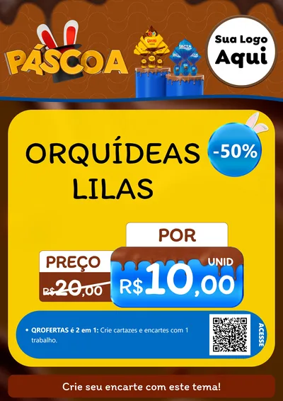Modelo de Cartaz para Cartaz A4 Vertical com o tema Páscoa para Floricultura e jardim