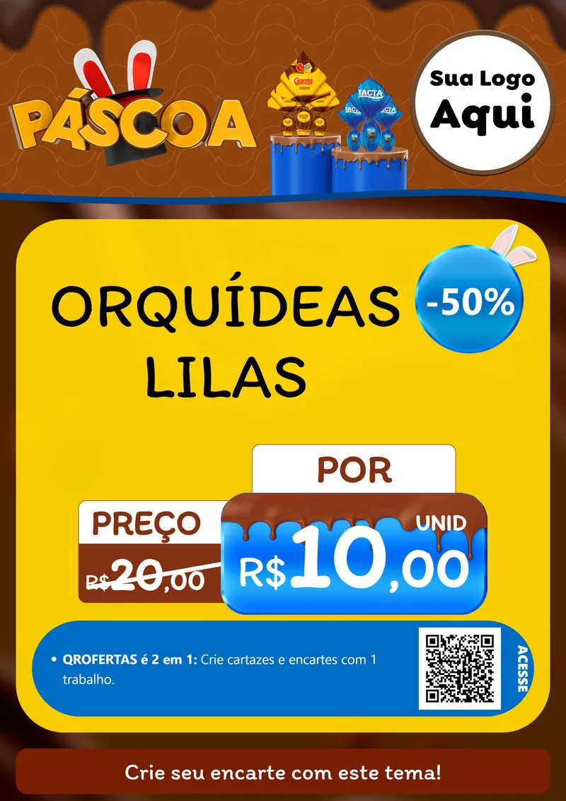 Modelo de Cartaz para Cartaz A4 Vertical com o tema Páscoa para Floricultura e jardim