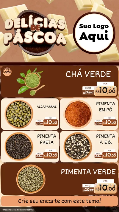 Modelo de TV para TV Vertical com o tema Delícias de Páscoa para Produtos Naturais