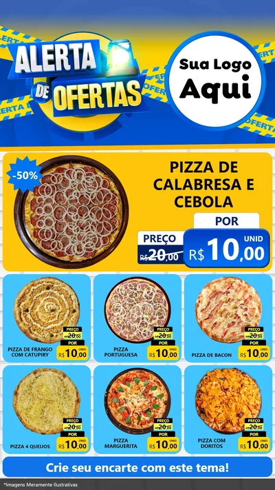 Modelo de Rede Social para Stories com o tema Alerta de Ofertas para Pizzaria