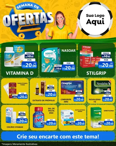 Modelo de Rede Social para Feed Instagram com o tema Semana de Ofertas - Copa para Farmácia