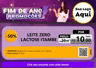 Modelo de Cartaz para Cartaz A4 Horizontal com o tema Fim de Ano Promoções para Frios e Laticínios