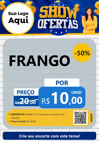 Modelo de Cartaz para Cartaz A4 Vertical com o tema Show de Ofertas para Assados