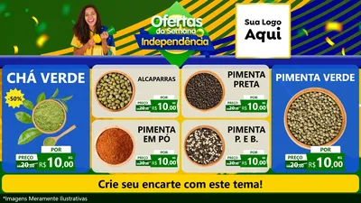 Modelo de TV para TV Horizontal com o tema Ofertas da Semana da Independência para Produtos Naturais