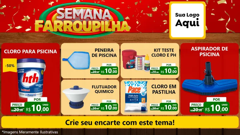 Modelo de TV para TV Horizontal com o tema Semana Farroupilha para Produtos para Piscina