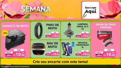 Modelo de TV para TV Horizontal com o tema Semana da Primavera para Moto peças