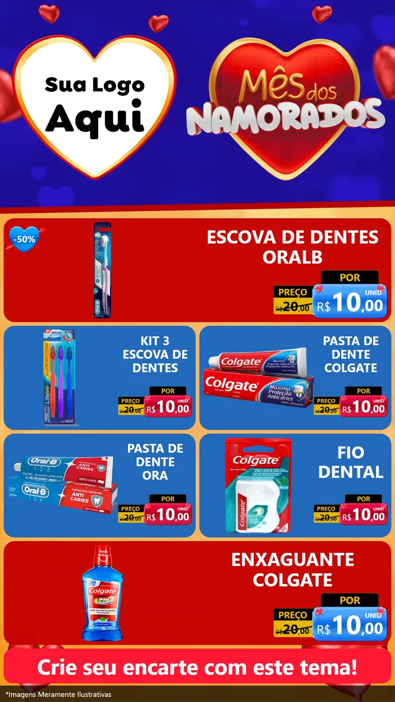 Modelo de TV para TV Vertical com o tema Mês dos Namorados para Higiene Pessoal