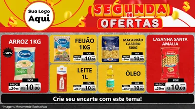 Modelo de TV para TV Horizontal com o tema Segunda de Ofertas para Supermercado