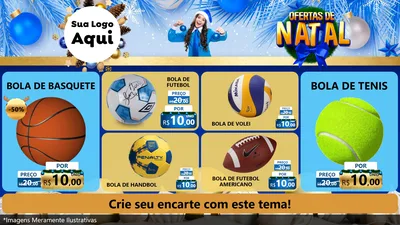 Modelo de TV para TV Horizontal com o tema Ofertas de Natal para Artigos Esportivos