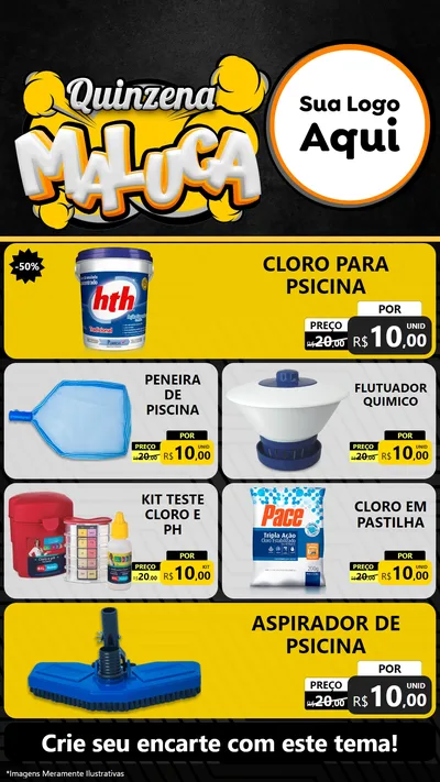Modelo de TV para TV Vertical com o tema Quinzena Maluca para Produtos para Piscina
