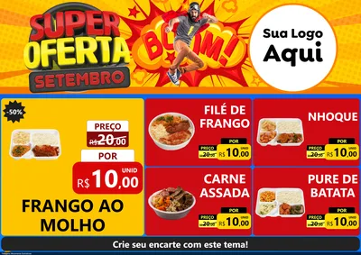 Modelo de Encarte para Encarte A4 Horizontal com o tema Super Oferta Setembro para Restaurante
