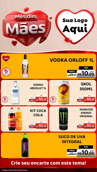 Modelo de TV para TV Vertical com o tema Mês das Mães para Distribuidora de bebidas