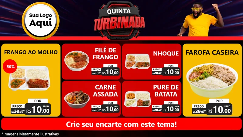 Modelo de TV para TV Horizontal com o tema Quinta Turbinada para Restaurante
