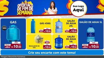 Modelo de TV para TV Horizontal com o tema Ofertaço de Fim de Semana para Água e gás