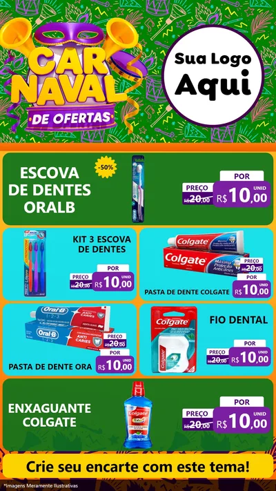 Modelo de TV para TV Vertical com o tema Carnaval de Ofertas para Higiene Pessoal