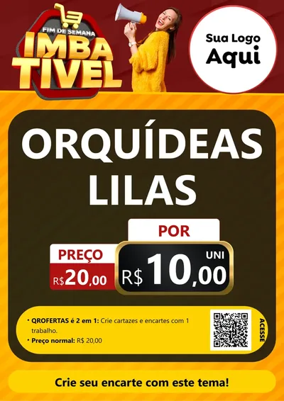 Modelo de Cartaz para Cartaz A4 Vertical com o tema Fim de Semana Imbatível para Floricultura e jardim
