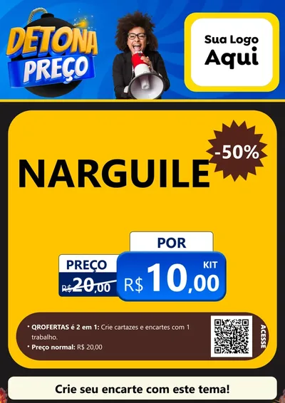 Modelo de Cartaz para Cartaz A4 Vertical com o tema Detona Preços para Tabacaria