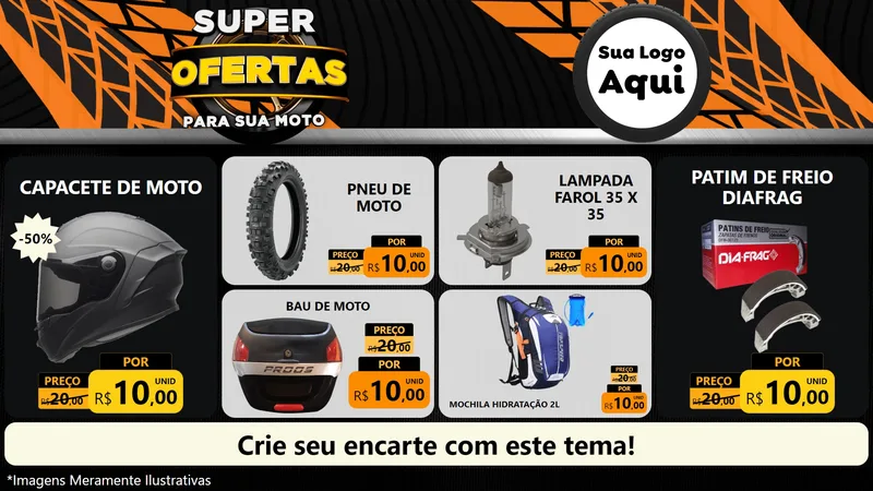 Modelo de TV para TV Horizontal com o tema Super Ofertas Para Sua Moto para Moto peças