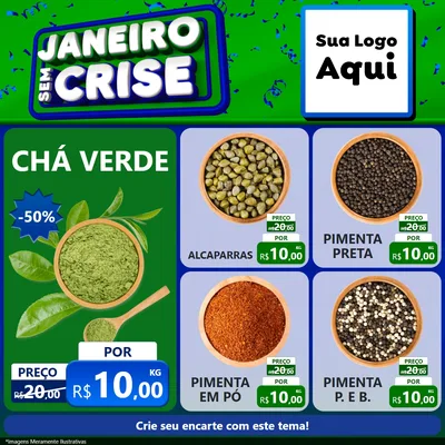 Modelo de Rede Social para Feed Facebook com o tema Janeiro Sem Crise para Produtos Naturais