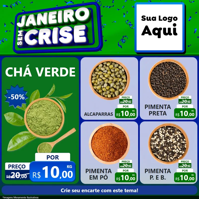 Modelo de Rede Social para Feed Facebook com o tema Janeiro Sem Crise para Produtos Naturais