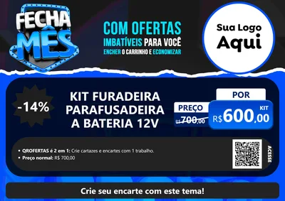 Modelo de Cartaz para Cartaz A4 Horizontal com o tema Fecha Mês para Maquinas e Ferramentas