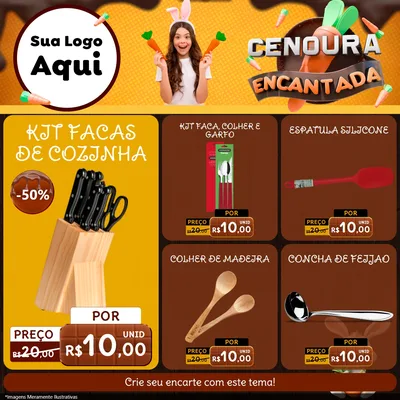 Modelo de Rede Social para Feed Facebook com o tema Cenoura Encantada - Páscoa para Utilidades Domésticas