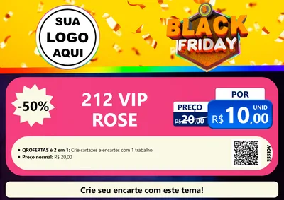 Modelo de Cartaz para Cartaz A4 Horizontal com o tema Black Friday para Perfumes