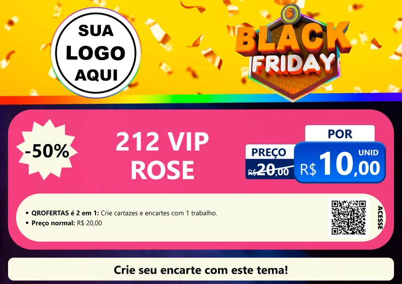 Modelo de Cartaz para Cartaz A4 Horizontal com o tema Black Friday para Perfumes