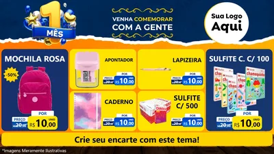 Modelo de TV para TV Horizontal com o tema Um Mês de Aniversário para Papelaria