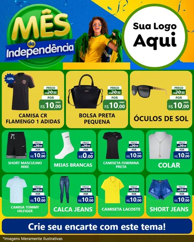 Modelo de Rede Social para Feed Instagram com o tema Mês da Independência para Roupas e acessórios