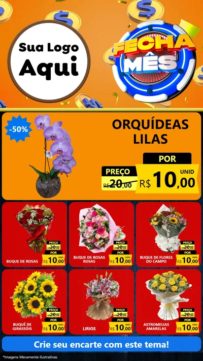 Modelo de Rede Social para Stories com o tema Fecha Mês para Floricultura e jardim