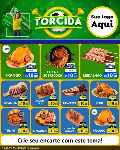 Modelo de Rede Social para Feed Instagram com o tema Torcida para Assados