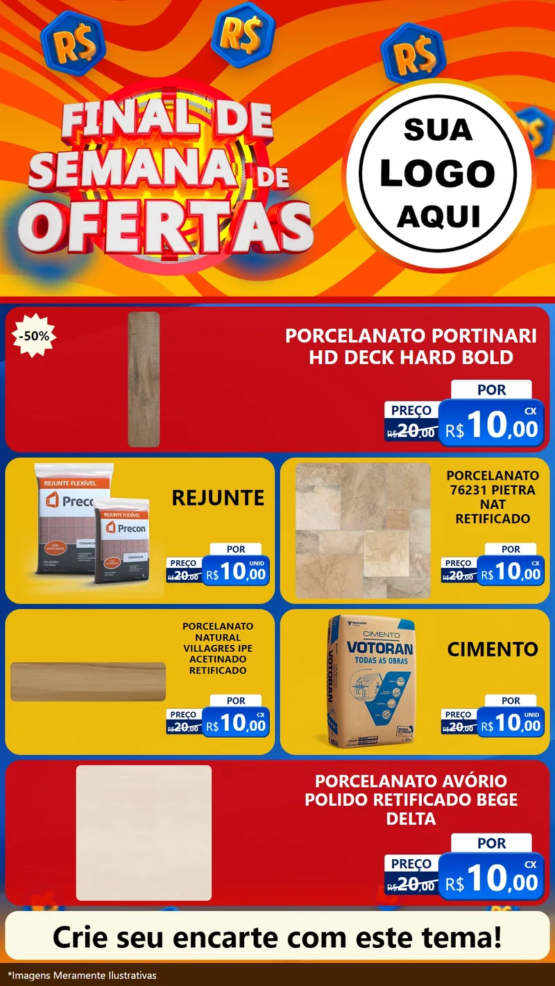 Modelo de TV para TV Vertical com o tema Final de Semana de Ofertas para Pisos e revestimentos