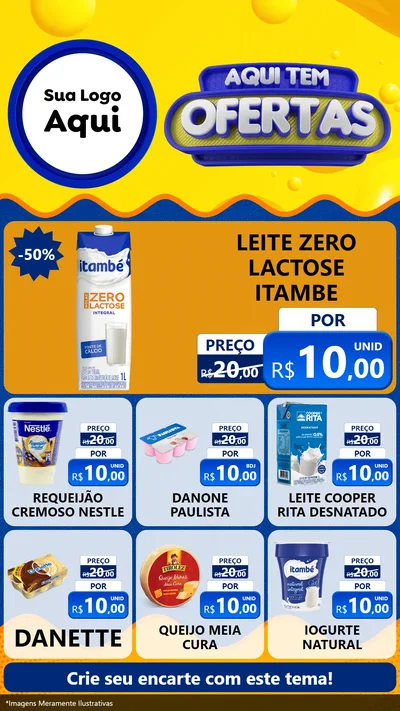 Modelo de Rede Social para Stories com o tema Aqui Tem Ofertas para Frios e Laticínios