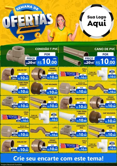 Modelo de Encarte para Encarte A4 Vertical com o tema Semana de Ofertas - Copa para Tubos e conexões