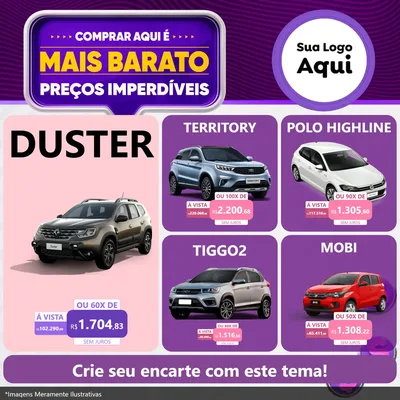 Modelo de Rede Social para Feed Facebook com o tema Mais Barato para Concessionaria de Carros