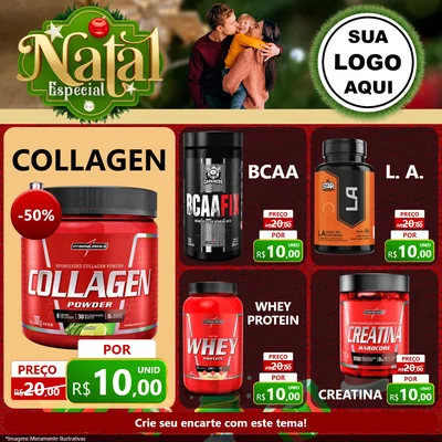 Modelo de Rede Social para Feed Facebook com o tema Natal Especial para Suplementos alimentares