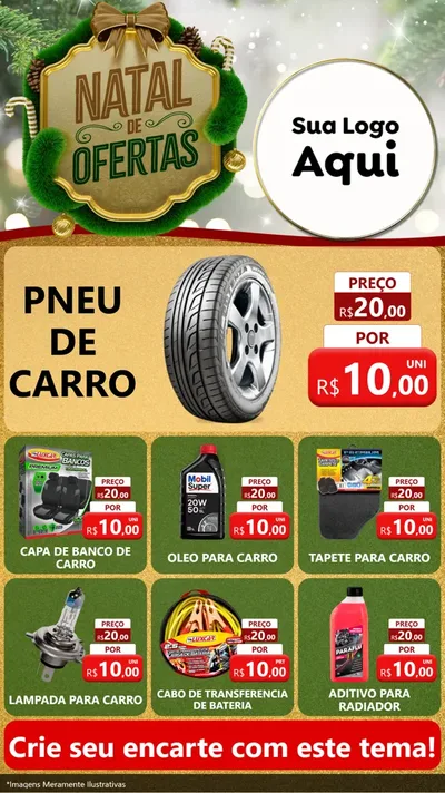 Modelo de Rede Social para Stories com o tema Ofertas de Natal para Auto peças