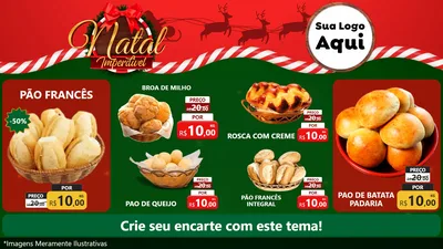 Modelo de TV para TV Horizontal com o tema Natal Imperdível para Padaria