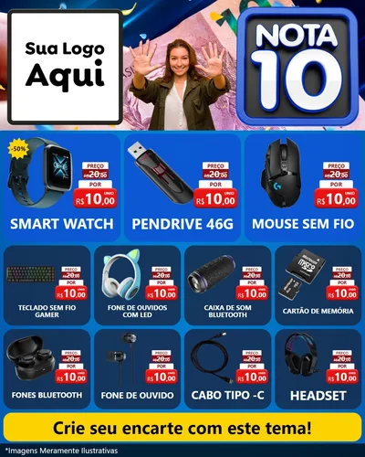 Modelo de Rede Social para Feed Instagram com o tema Nota 10 para Informática